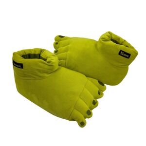 Shrek Ogre Feet Plush Slippers Lime Green Novelty House Shoes Size S/M HEF139792